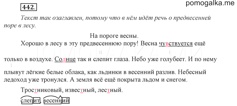 Русский язык 5 класс упражнение 442